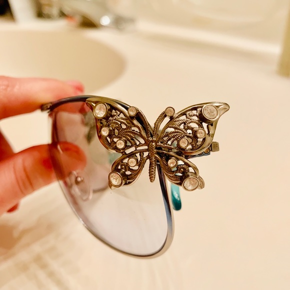 VALENTINO vintage butterfly aviators in blue - Picture 6 of 8